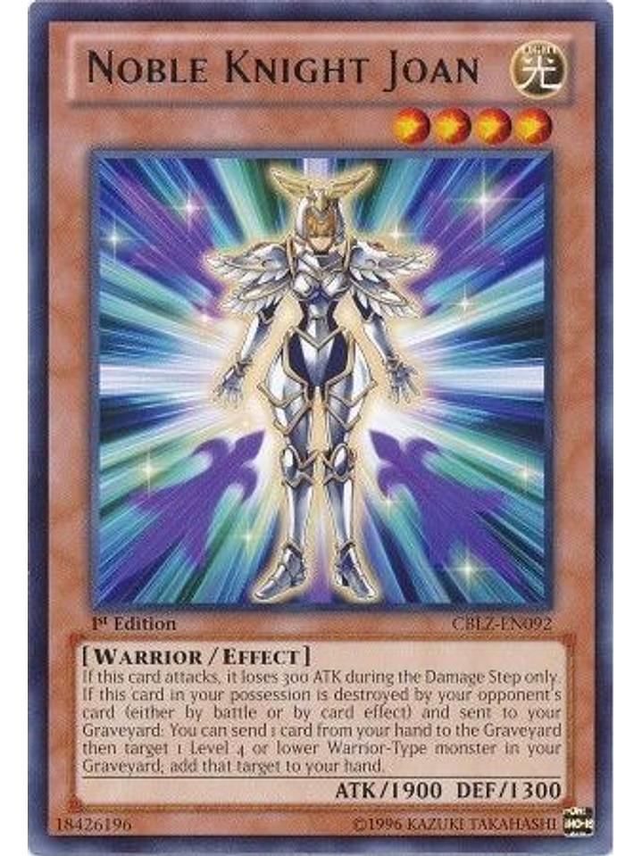 Noble Knight Joan - CBLZ-EN092 - Rare 1st Edition 1
