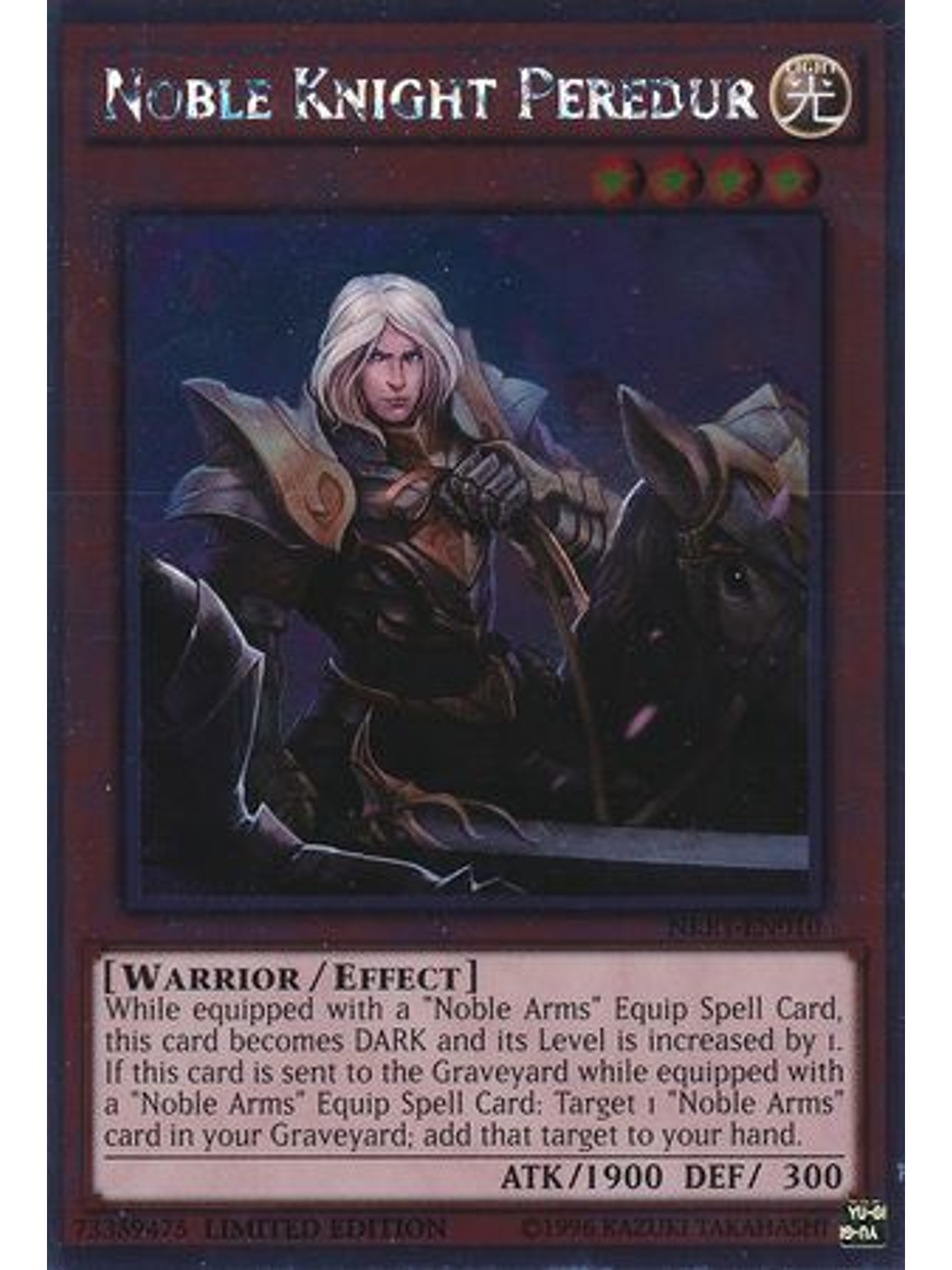 Noble Knight Peredur - NKRT-EN010 - Platinum Rare 1st Edition 1