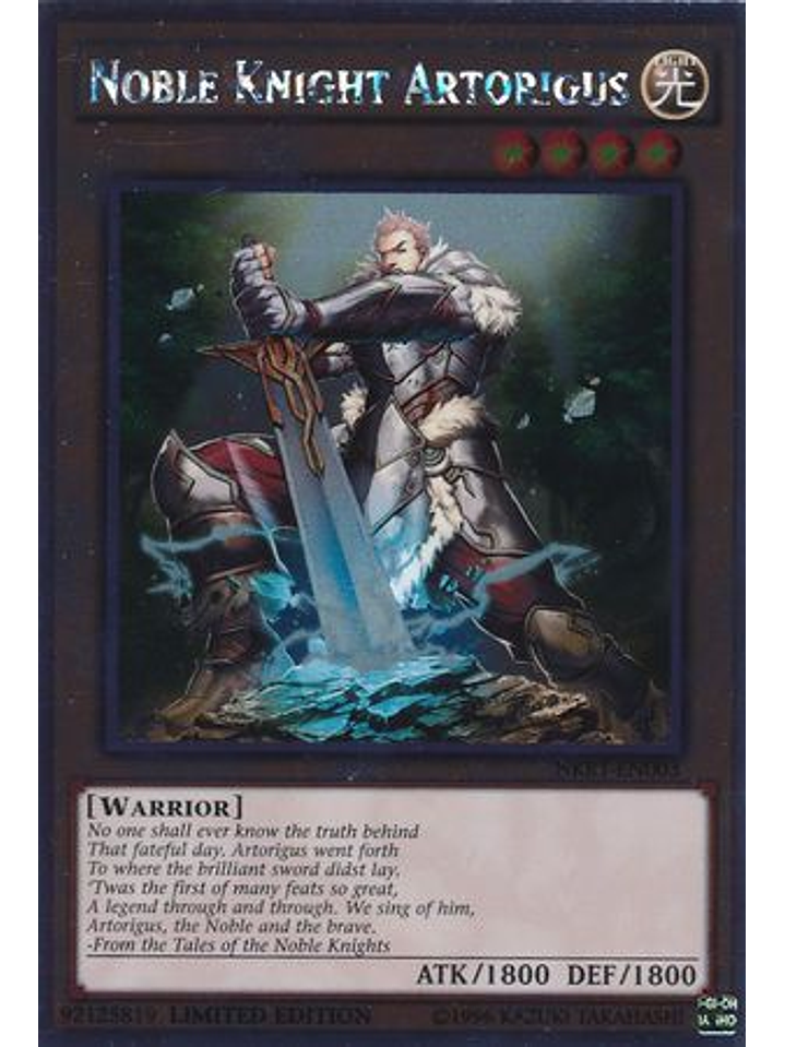 Noble Knight Artorigus - NKRT-EN003 - Platinum Rare 1st Edition 1