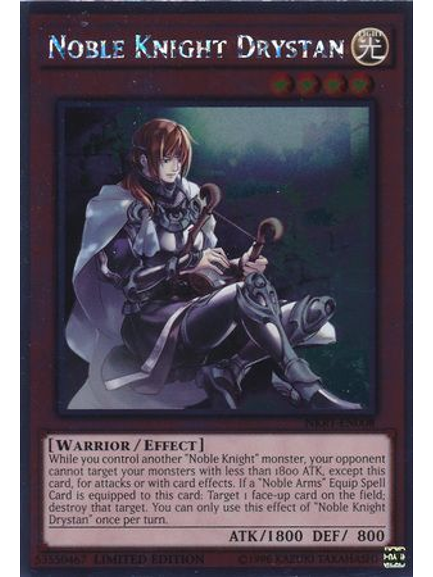 Noble Knight Drystan - NKRT-EN008 - Platinum Rare 1st Edition 1