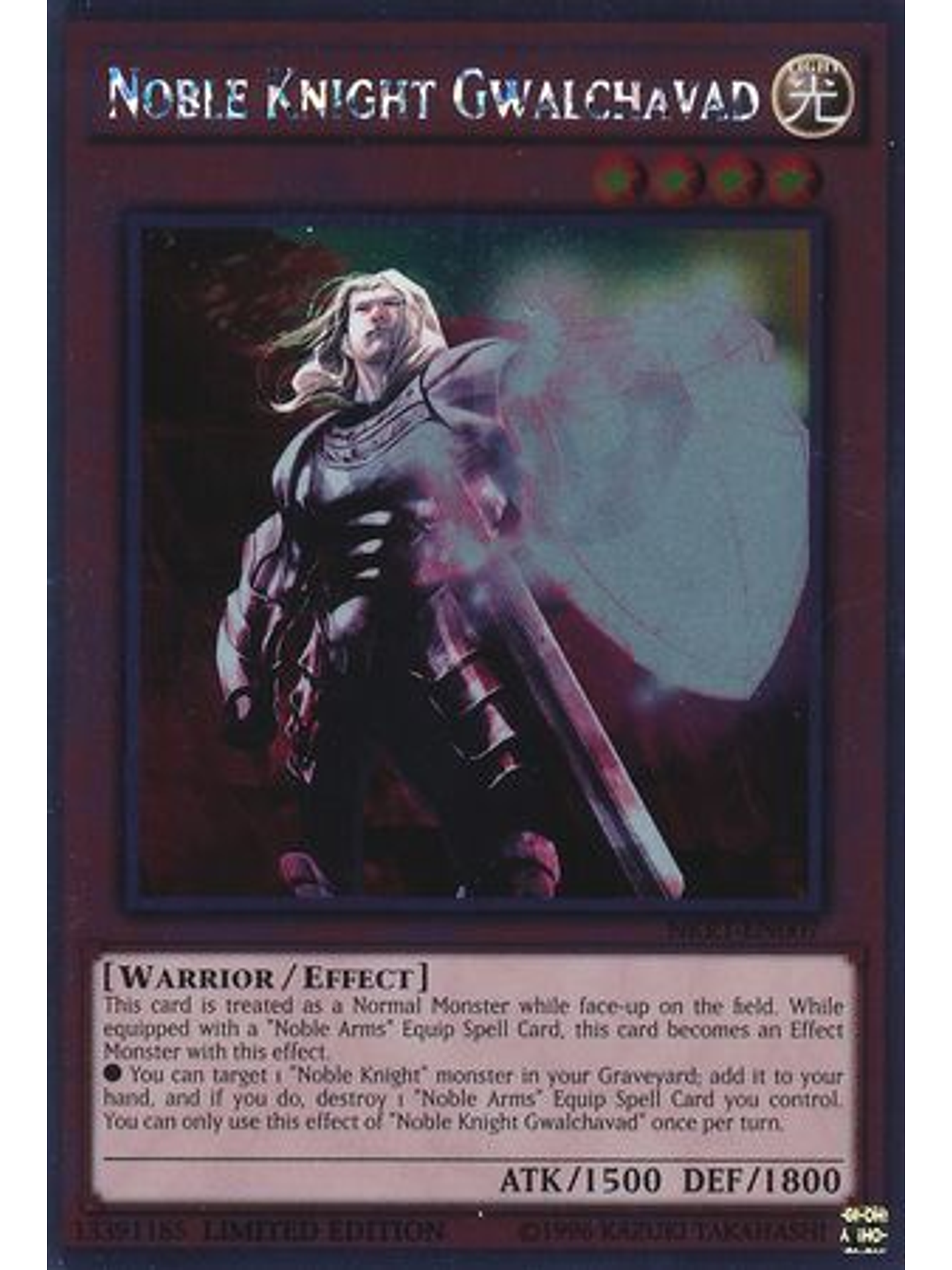 Noble Knight Gwalchavad - NKRT-EN007 - Platinum Rare 1st Edition 1