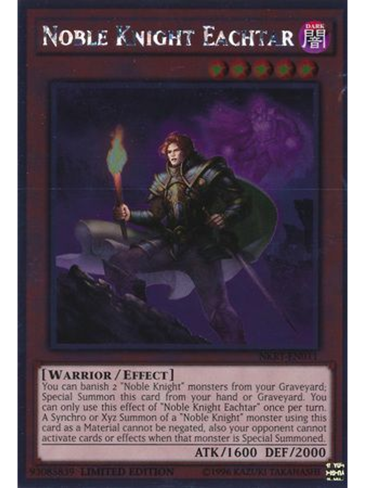 Noble Knight Eachtar - NKRT-EN011 - Platinum Rare 1st Edition 1