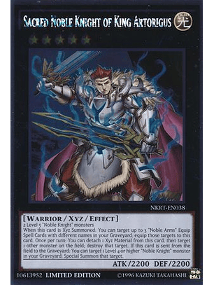 Sacred Noble Knight of King Artorigus - NKRT-EN038 - Platinum Rare 1st Edition