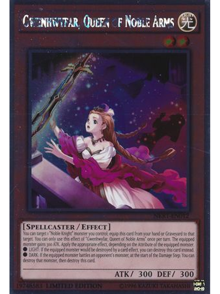 Gwenhwyfar, Queen of Noble Arms - NKRT-EN012 - Platinum Rare 1st Edition 1