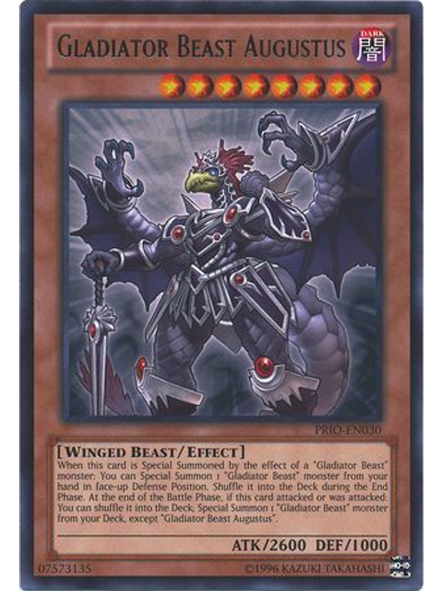Gladiator Beast Augustus - PRIO-EN030 - Rare Unlimited 1