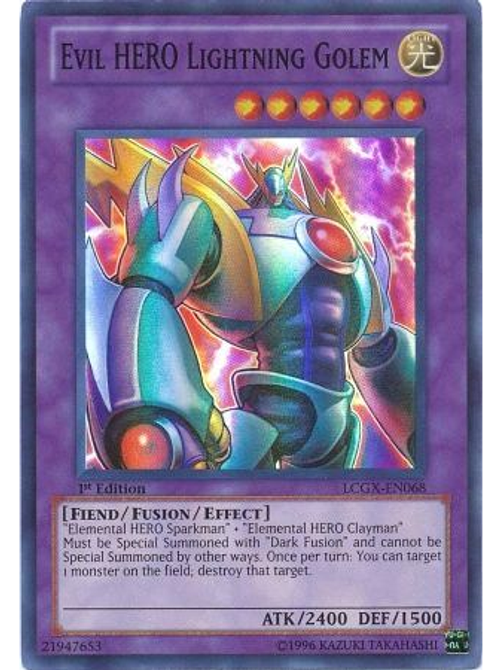 Evil Hero Lightning Golem - LCGX-EN068 - Super Rare 1st Edition 1