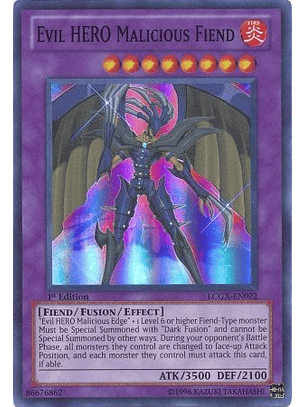 Evil Hero Malicious Fiend - LCGX-EN072 - Super Rare 1st Edition