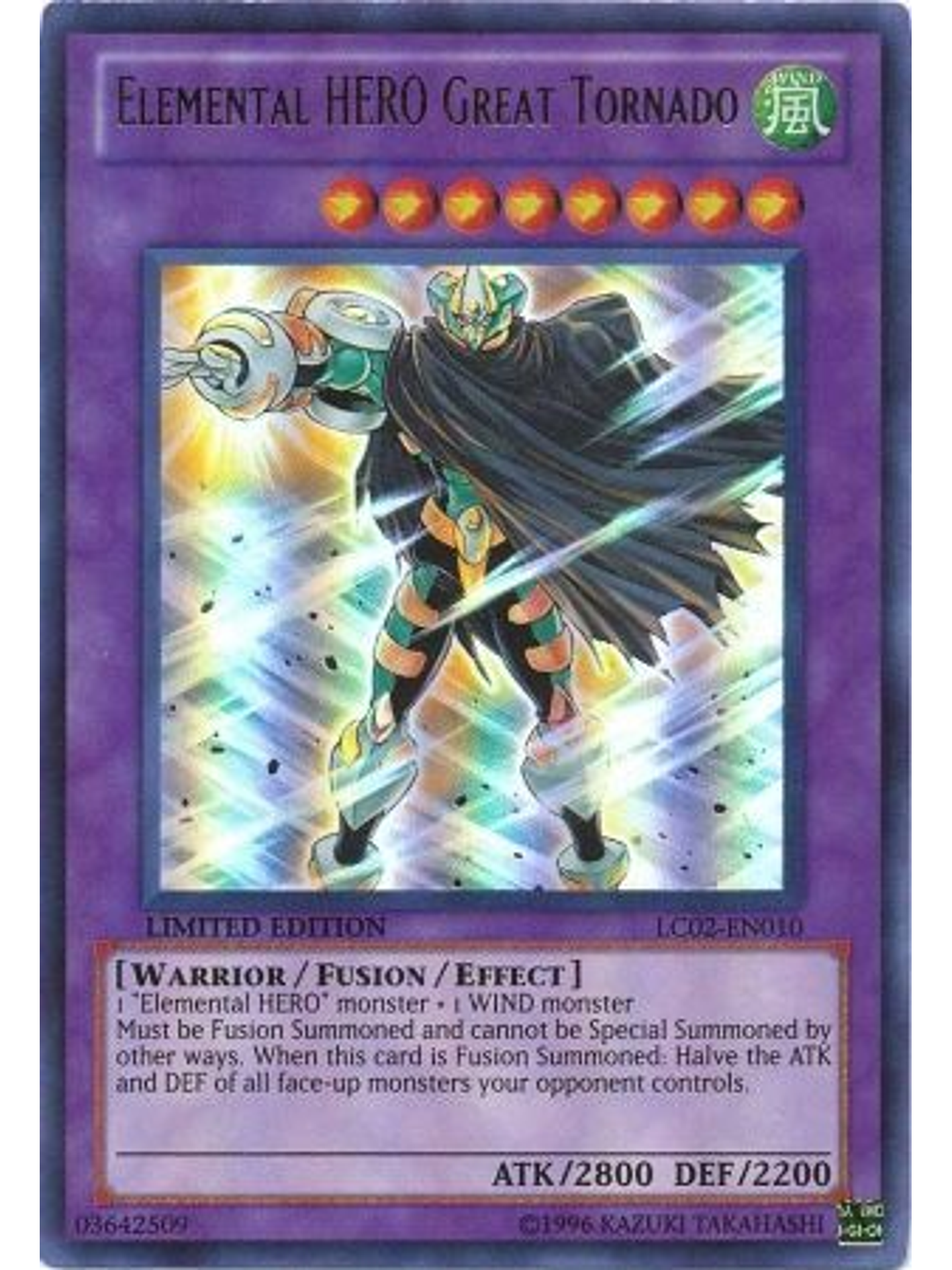Elemental Hero Great Tornado - LC02-EN010 - Ultra Rare Limited Edition 1