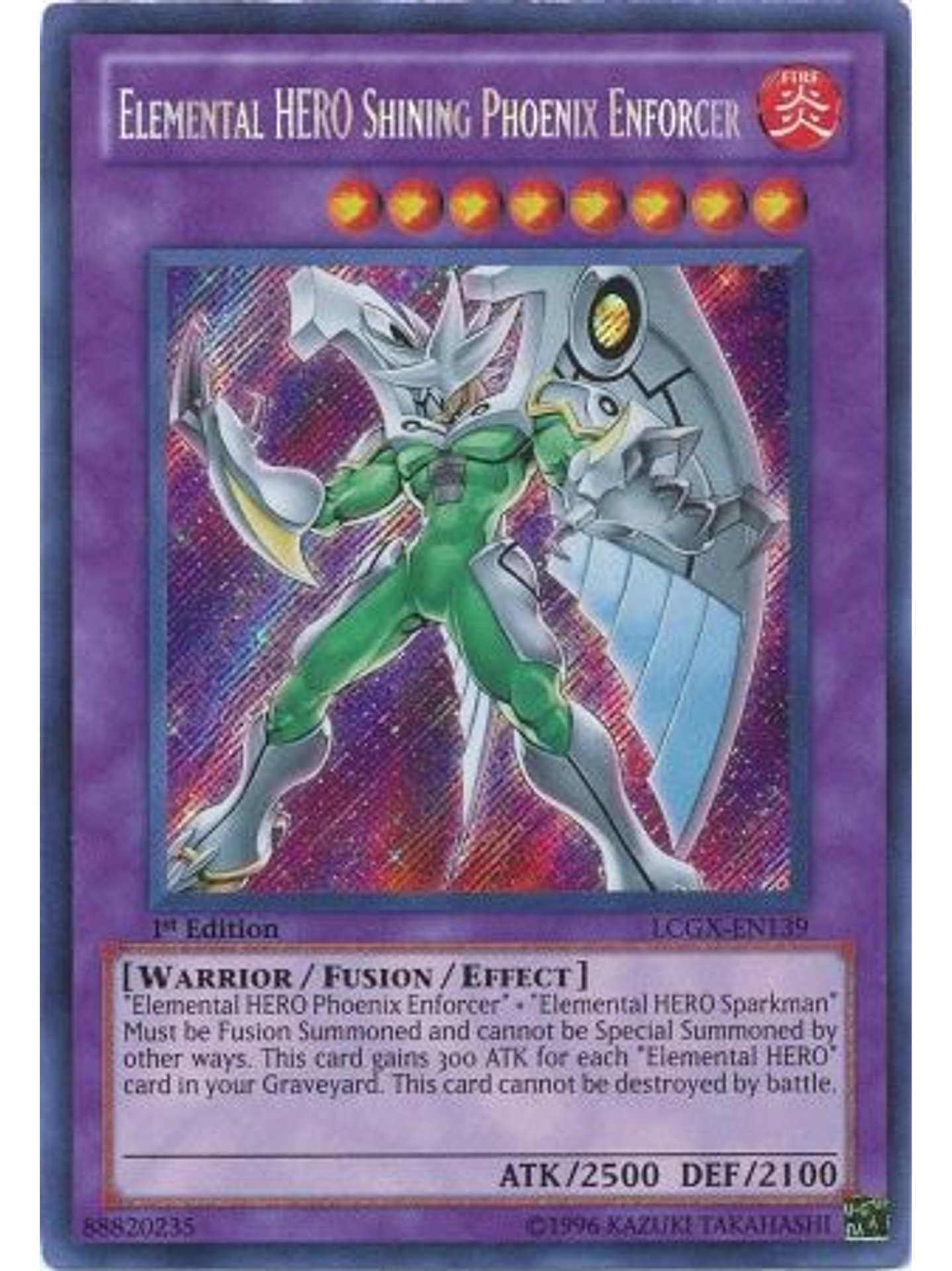 Elemental Hero Shining Phoenix Enforcer - LCGX-EN139 - Secret Rare 1st Edition 1
