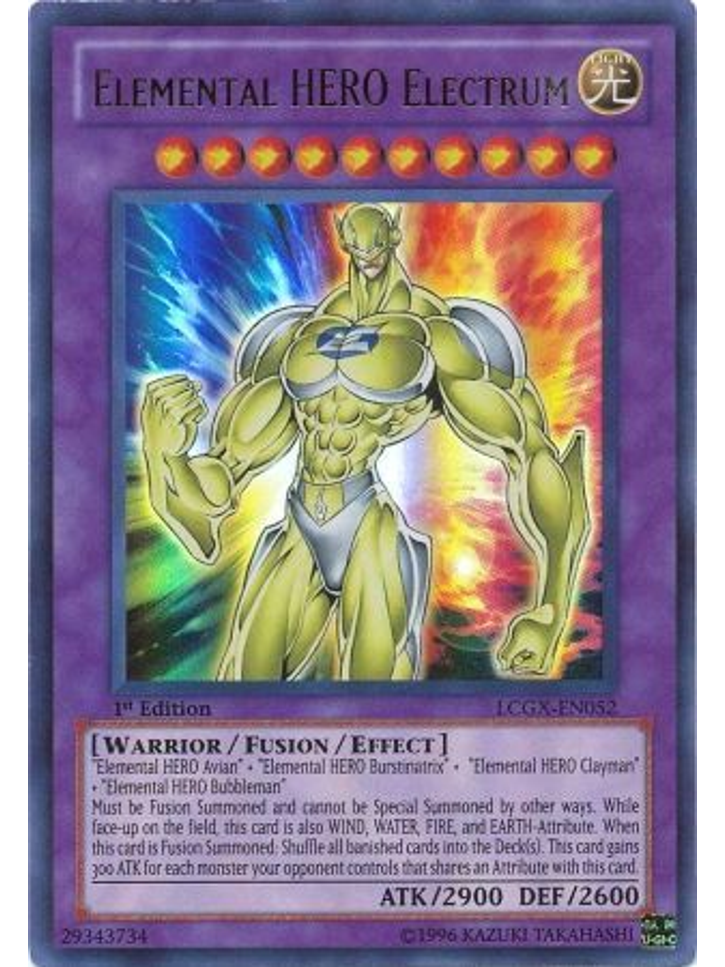 Elemental Hero Electrum - LCGX-EN052 - Ultra Rare 1st Edition 1