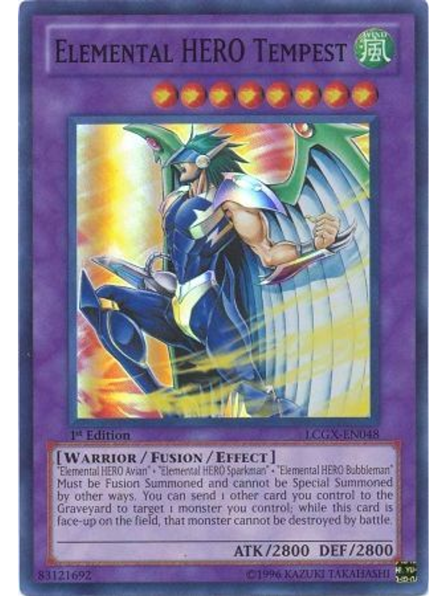 Elemental Hero Tempest - LCGX-EN048 - Super Rare 1st Edition 1