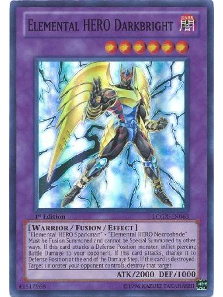 Elemental Hero Darkbright - LCGX-EN063 - Super Rare 1st Edition 1