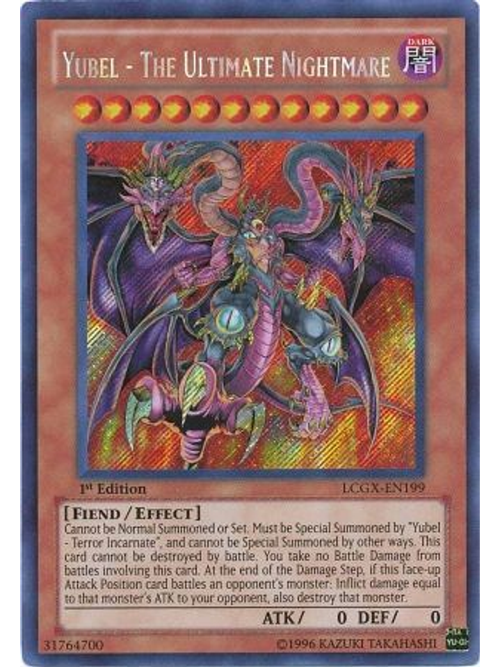 Yubel - The Ultimate Nightmare - LCGX-EN199 - Secret Rare 1st Edition 1