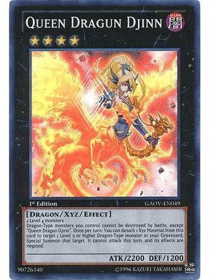 Queen Dragun Djinn - GAOV-EN049 - Super Rare 1st Edition