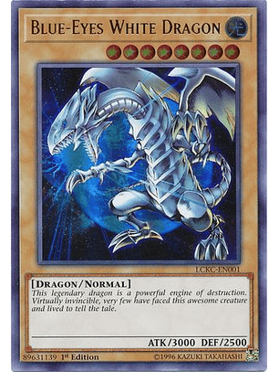 Blue-Eyes White Dragon (Earth Background) - LCKC-EN001 - Ultra Rare 1st Edition