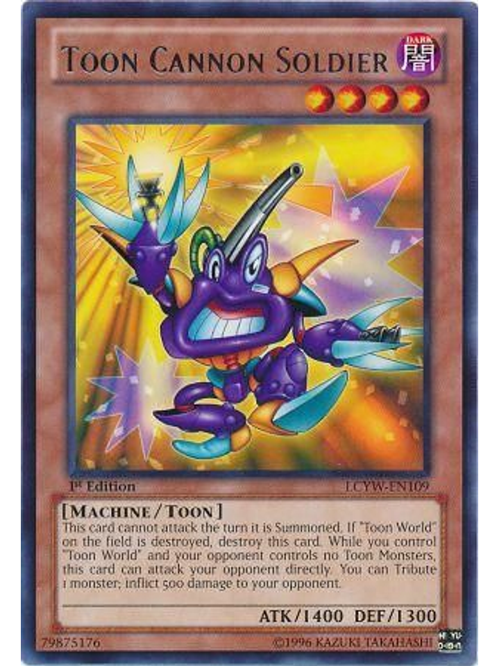 Toon Cannon Soldier - LCYW-EN109 - Rare 1st Edition 1