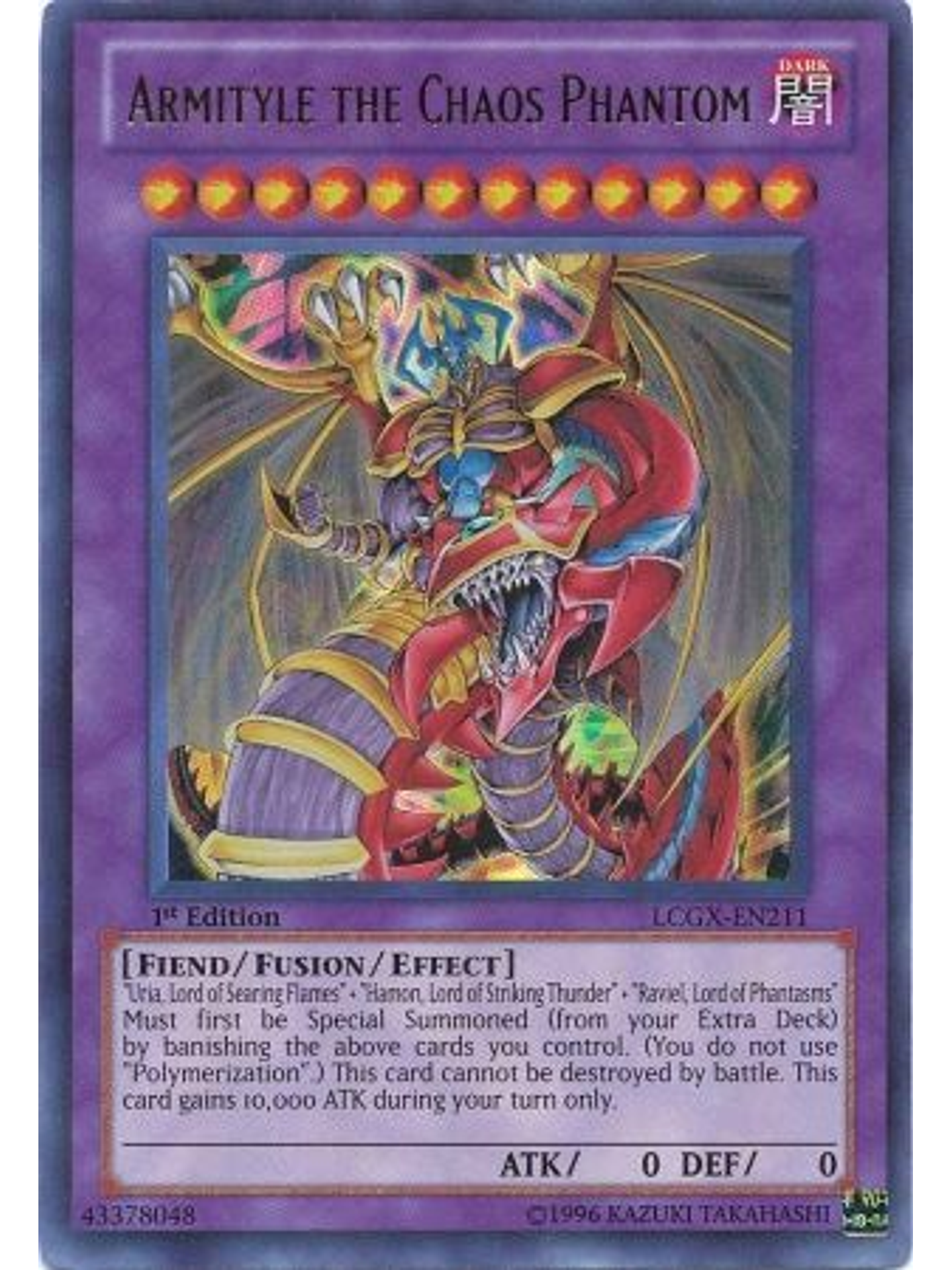 Armityle the Chaos Phantom - LCGX-EN211 - Ultra Rare 1st Edition 1