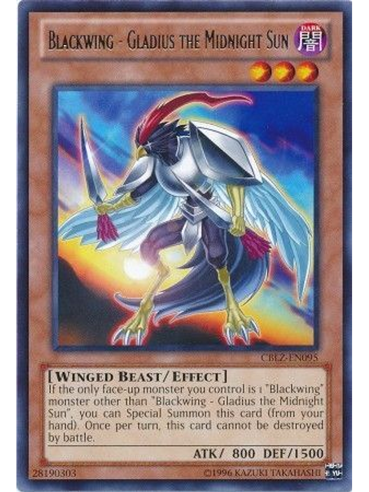 Blackwing - Gladius the Midnight Sun - CBLZ-EN095 - Rare Unlimited 1