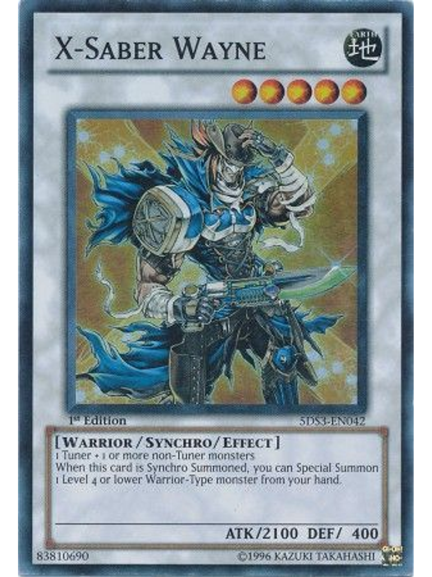 X-Saber Wayne - 5DS3-EN042 - Super Rare 1st Edition 1