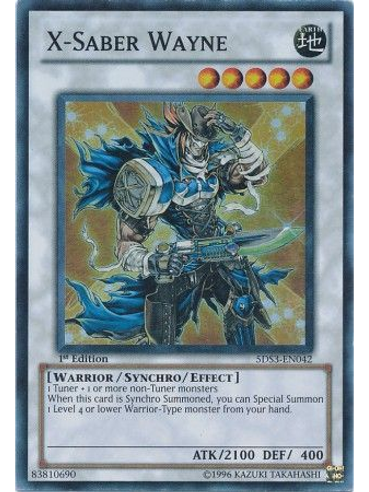 X-Saber Wayne - 5DS3-EN042 - Super Rare 1st Edition 1
