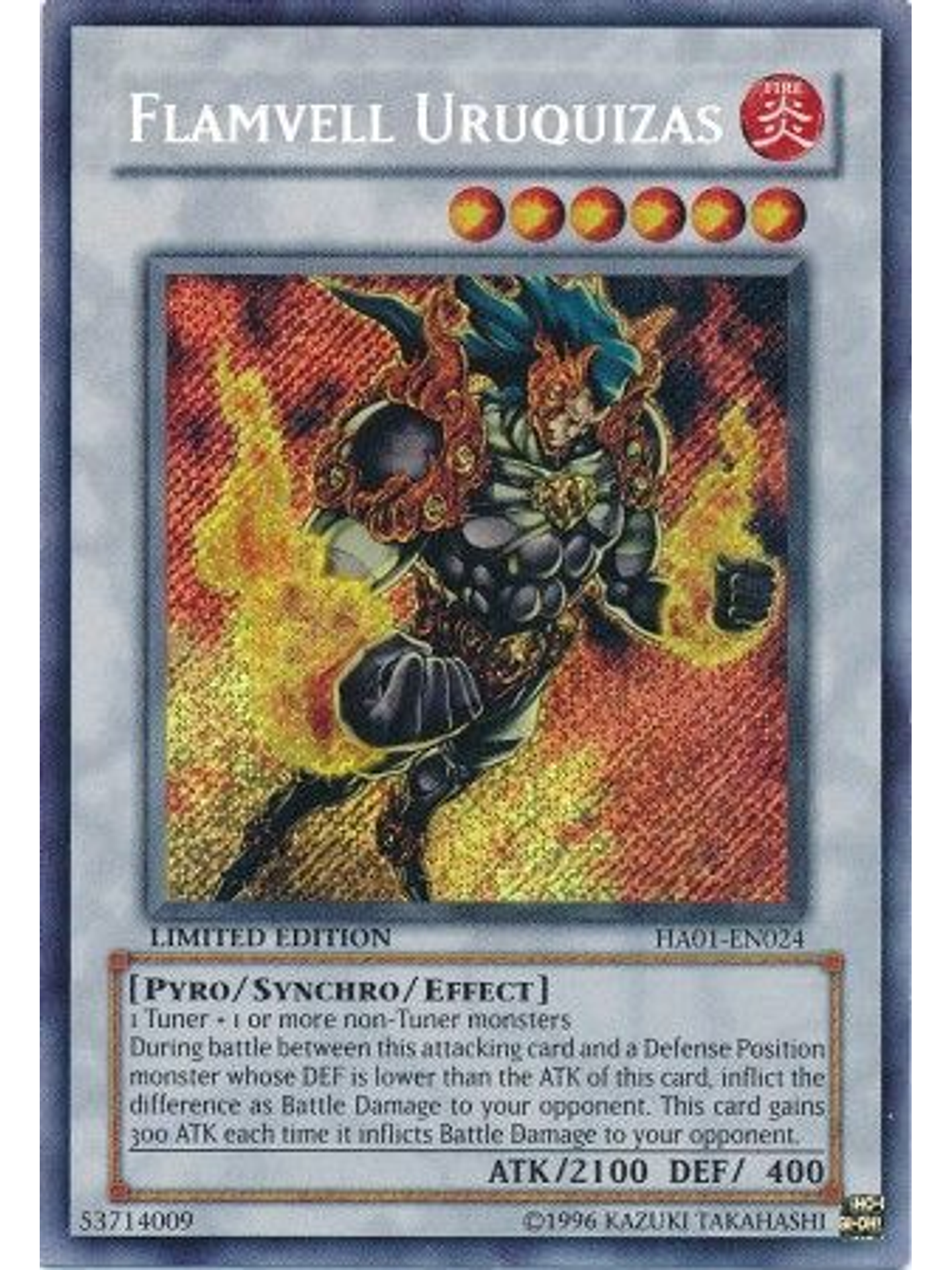 Flamvell Uruquizas - HA01-EN024 - Secret Rare 1st Edition 1