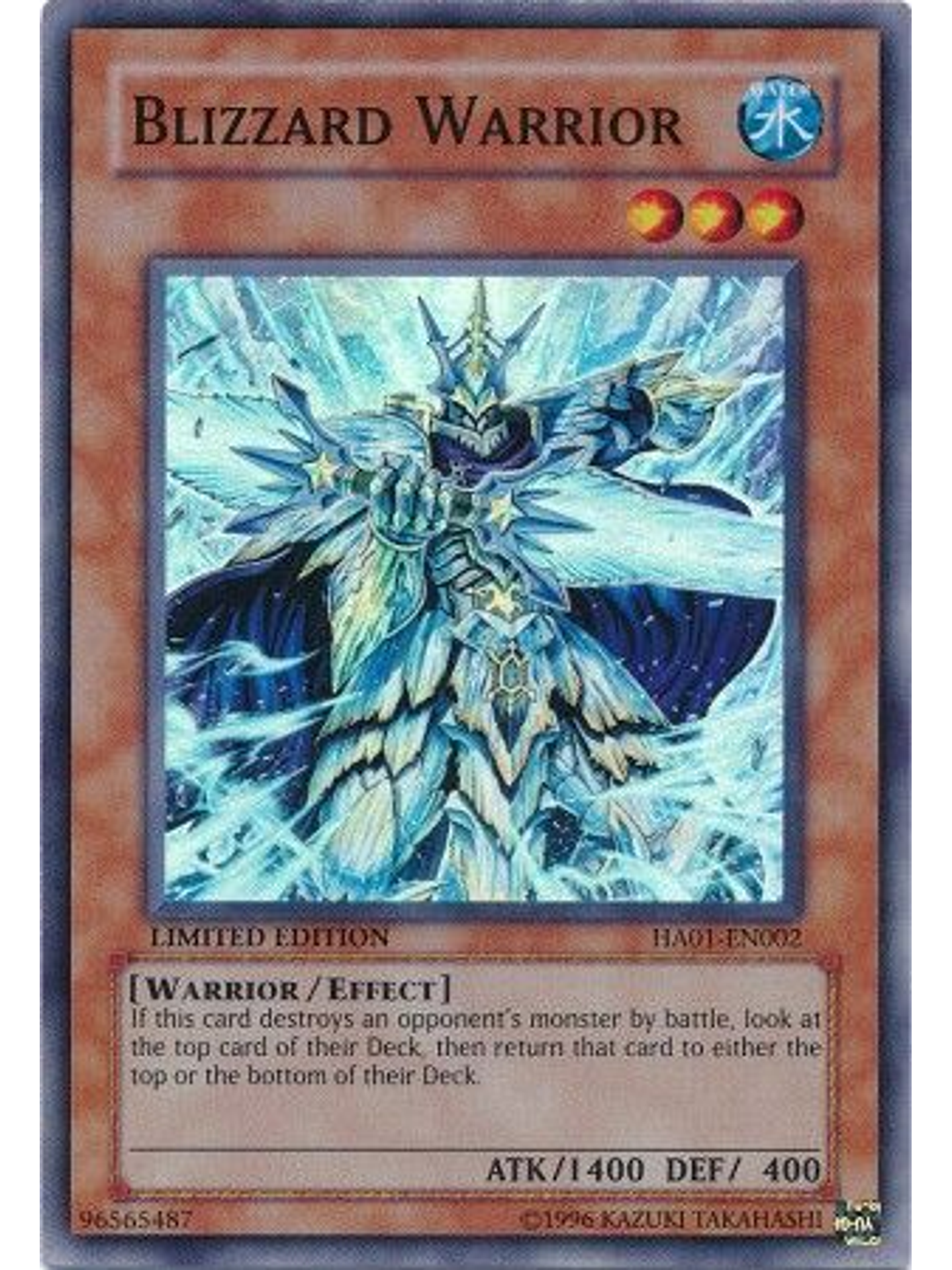 Blizzard Warrior - HA01-EN002 - Super Rare 1st Edition 1