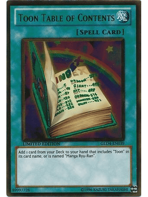 Toon Table of Contents - GLD4-EN039 - Gold Rare
