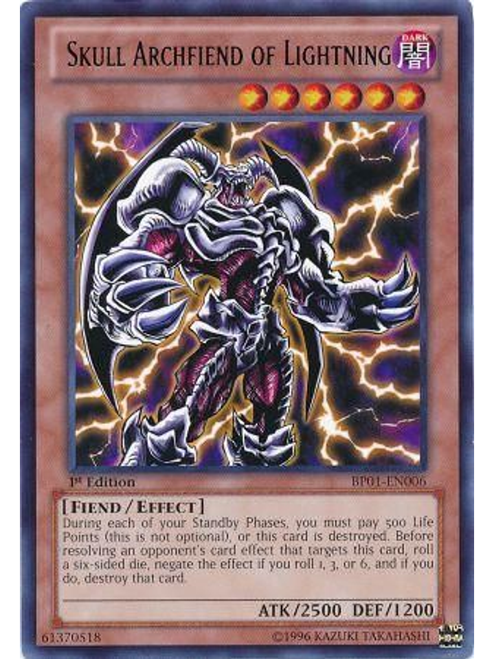 Skull Archfiend of Lightning - BP01-EN006 - Rare 1st Edition 1