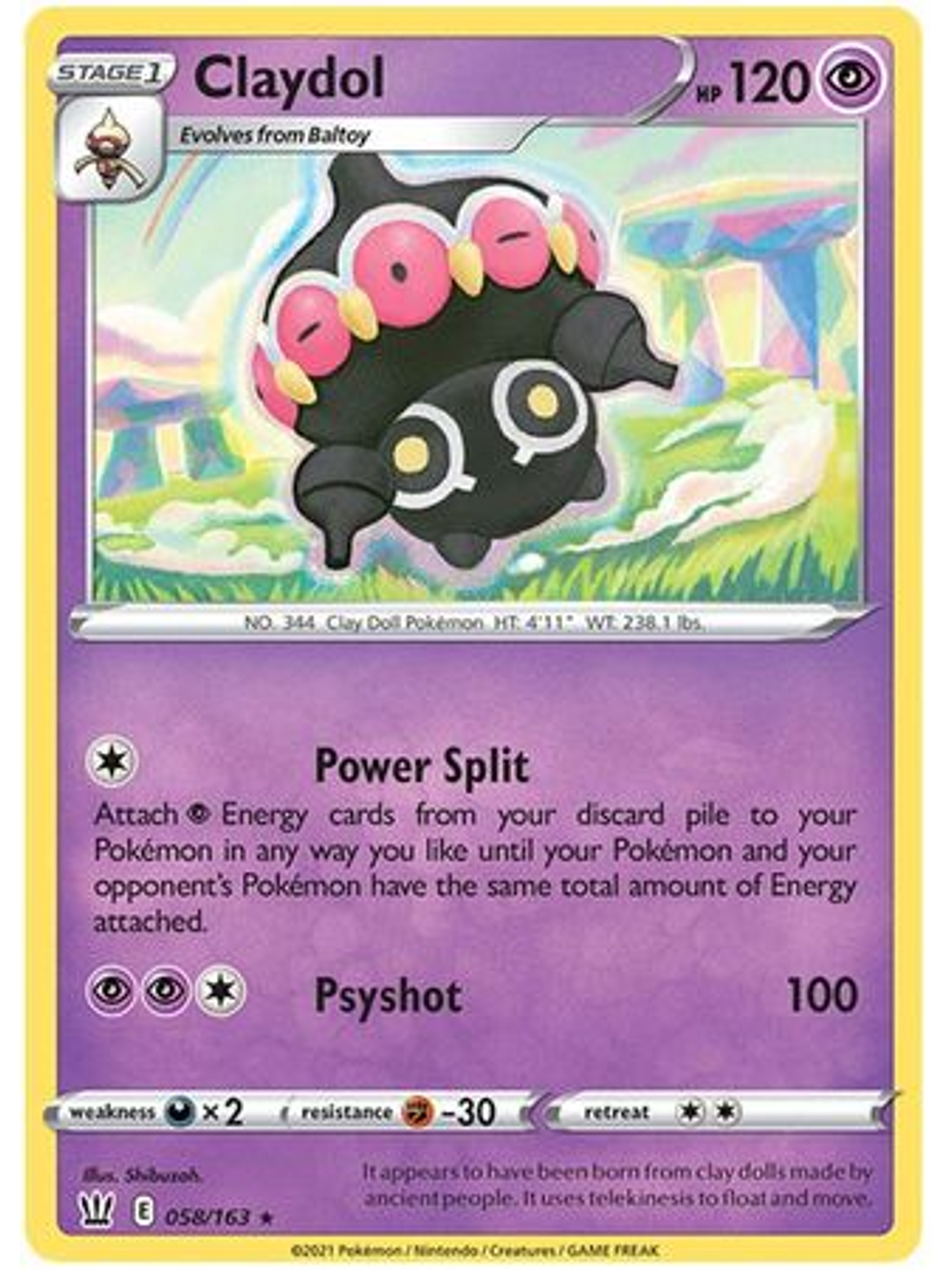 Claydol - 58/163 - Rare 1