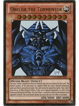 Obelisk the Tormentor - GLD4-EN030 - Gold Rare