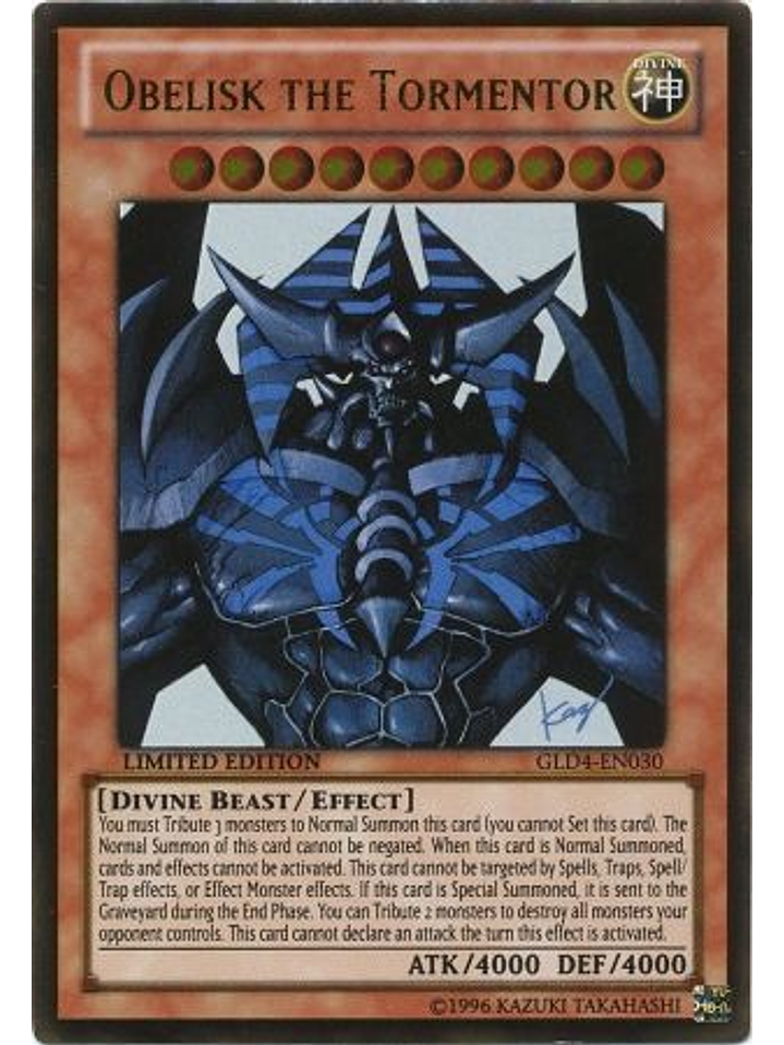 Obelisk the Tormentor - GLD4-EN030 - Gold Rare 1