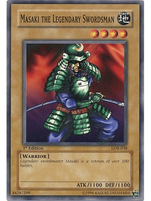 Masaki the Legendary Swordsman - LOB-038 - Common 1st Edition