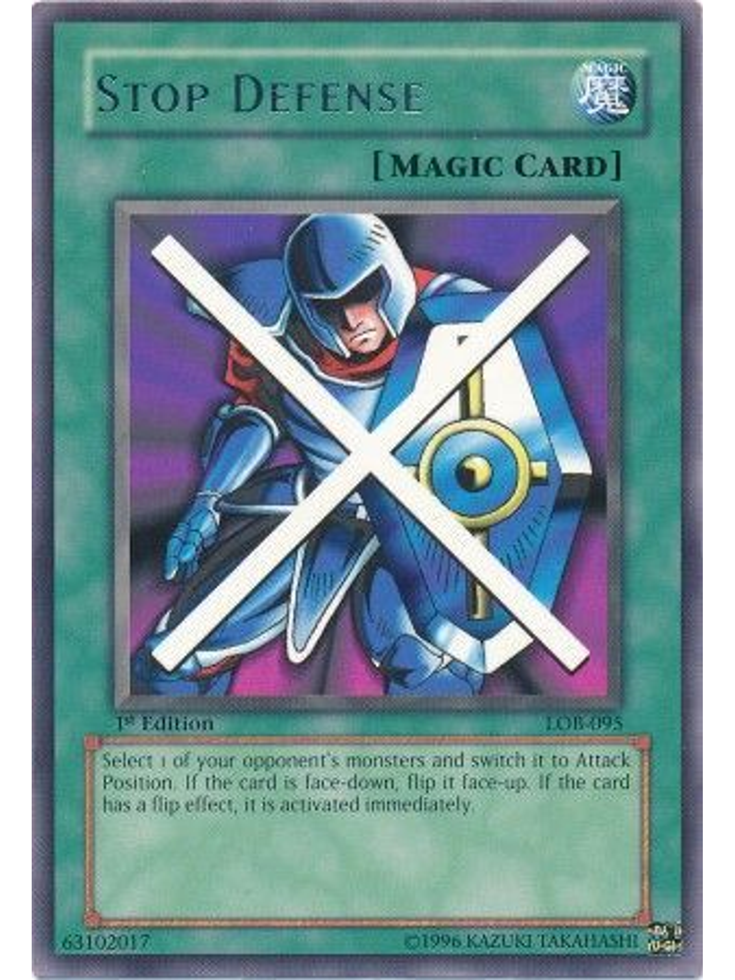 Stop Defense - LOB-095 - Rare 1st Edition 1