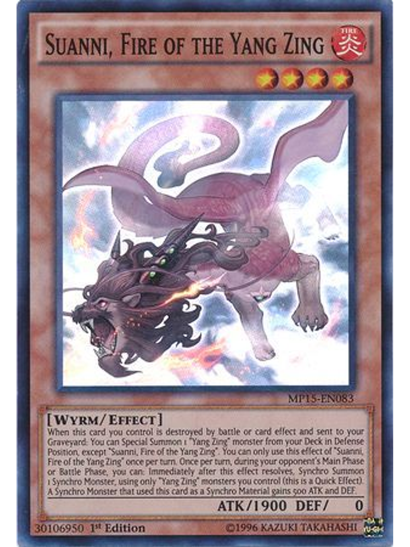 Suanni, Fire of the Yang Zing - MP15-EN083 - Super Rare 1st Edition 1