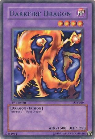 Darkfire Dragon - LOB-019 - Rare 1st Edition