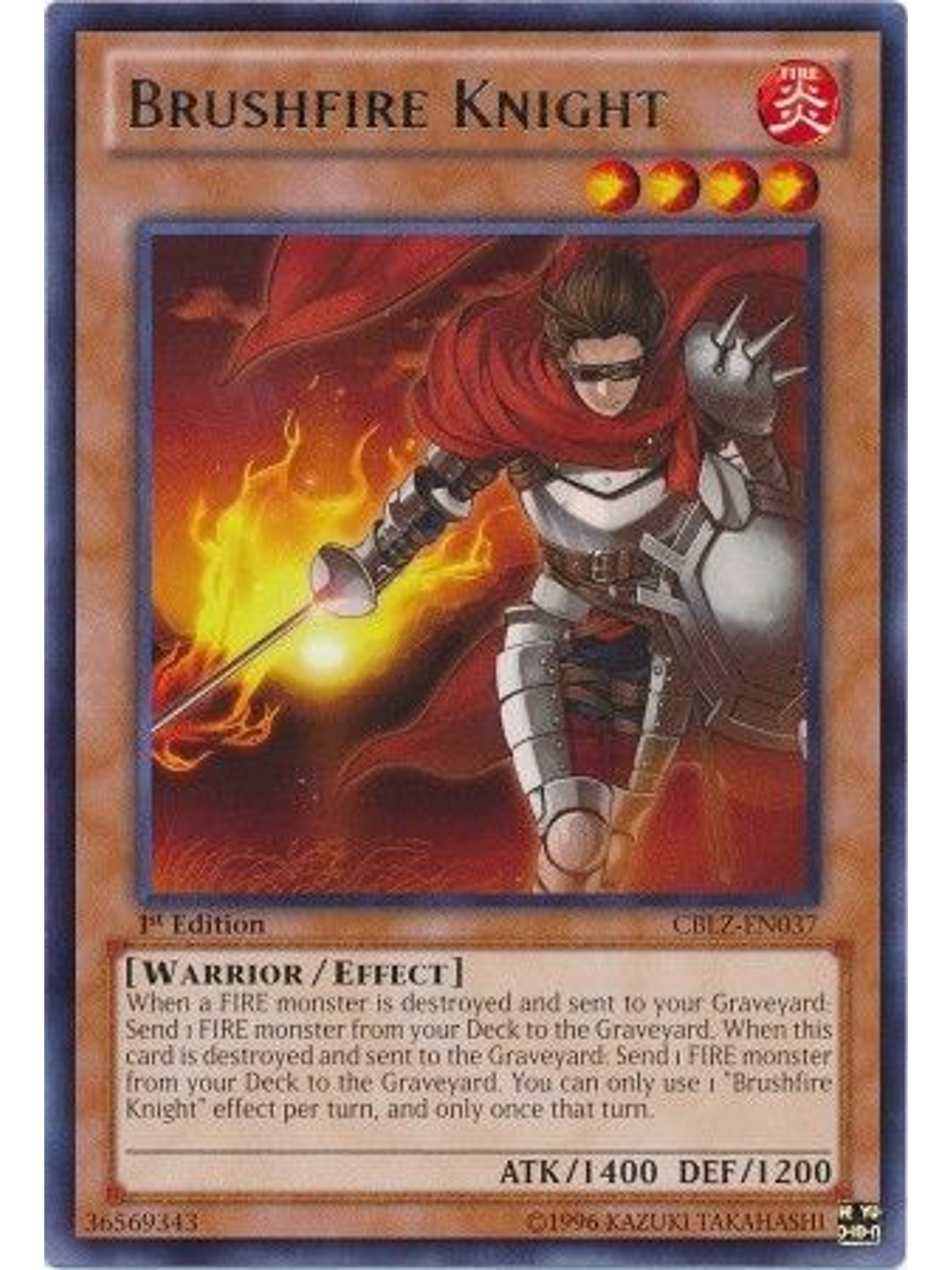Brushfire Knight - CBLZ-EN037 - Rare 1st Edition 1