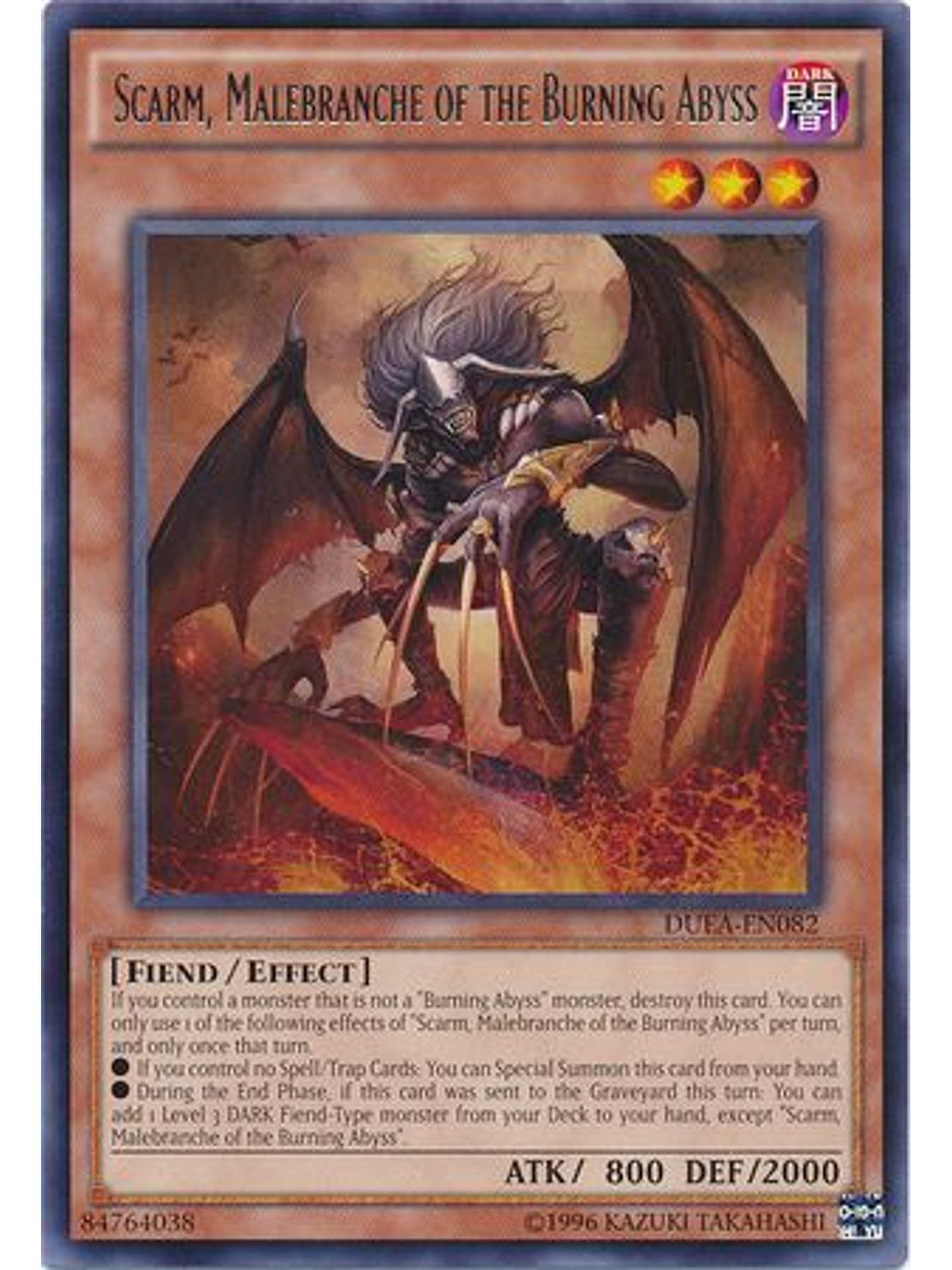 Scarm, Malebranche of the Burning Abyss - DUEA-EN082 - Rare Unlimited 1