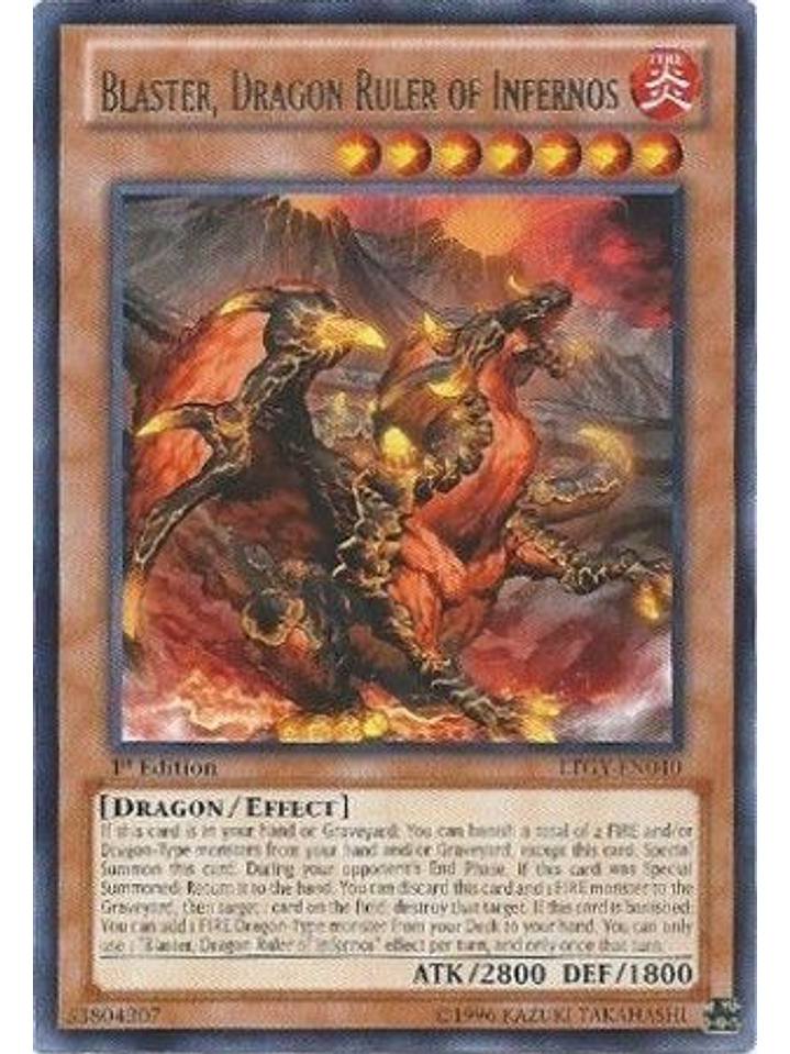 Blaster, Dragon Ruler of Infernos - LTGY-EN040 - Rare 1st Edition 1