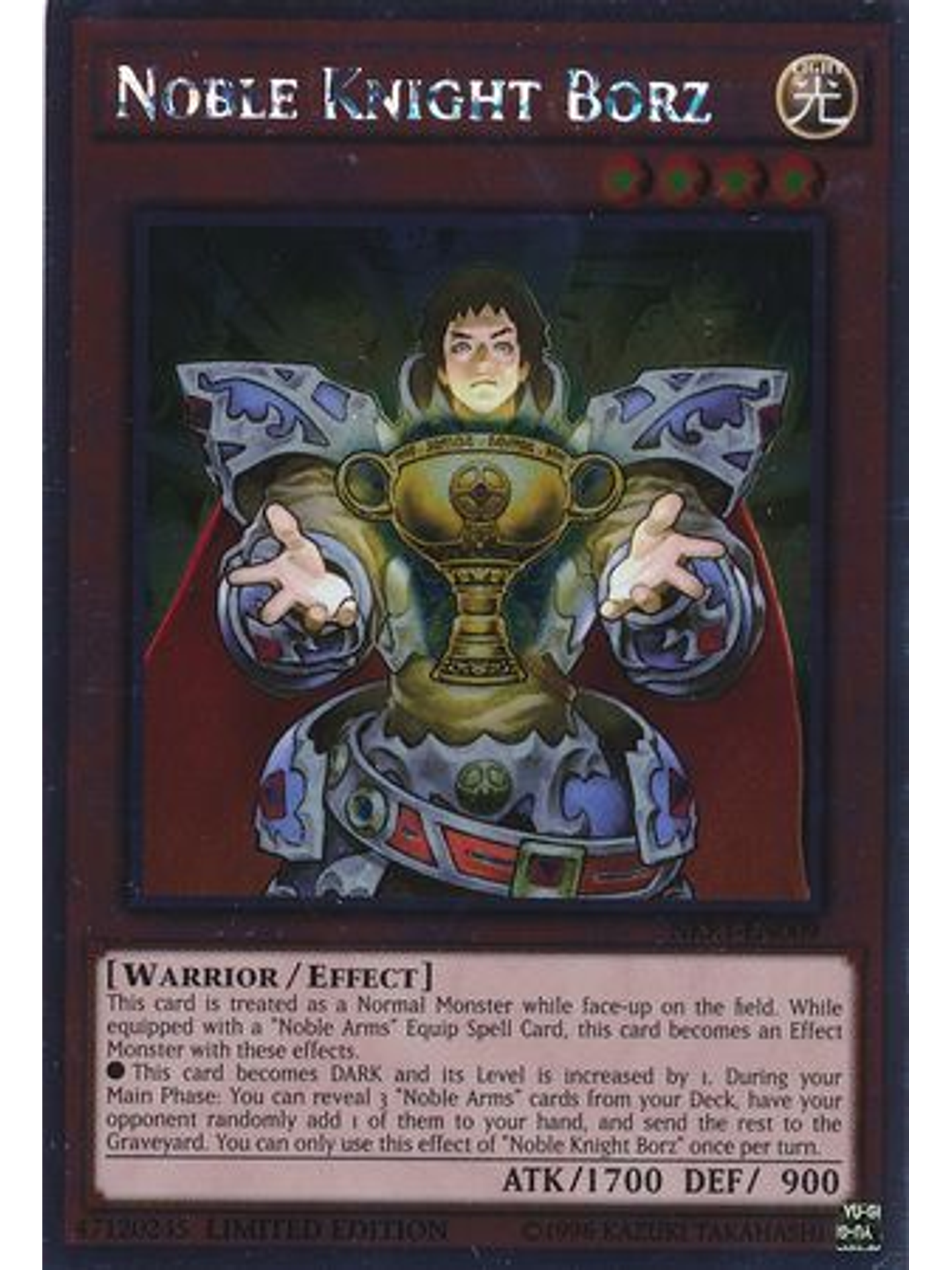 Noble Knight Borz - NKRT-EN009 - Platinum Rare 1st Edition 1
