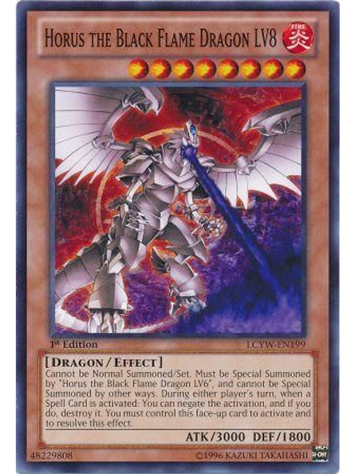 Horus the Black Flame Dragon LV8 - LCYW-EN199 - Common 1st Edition 1