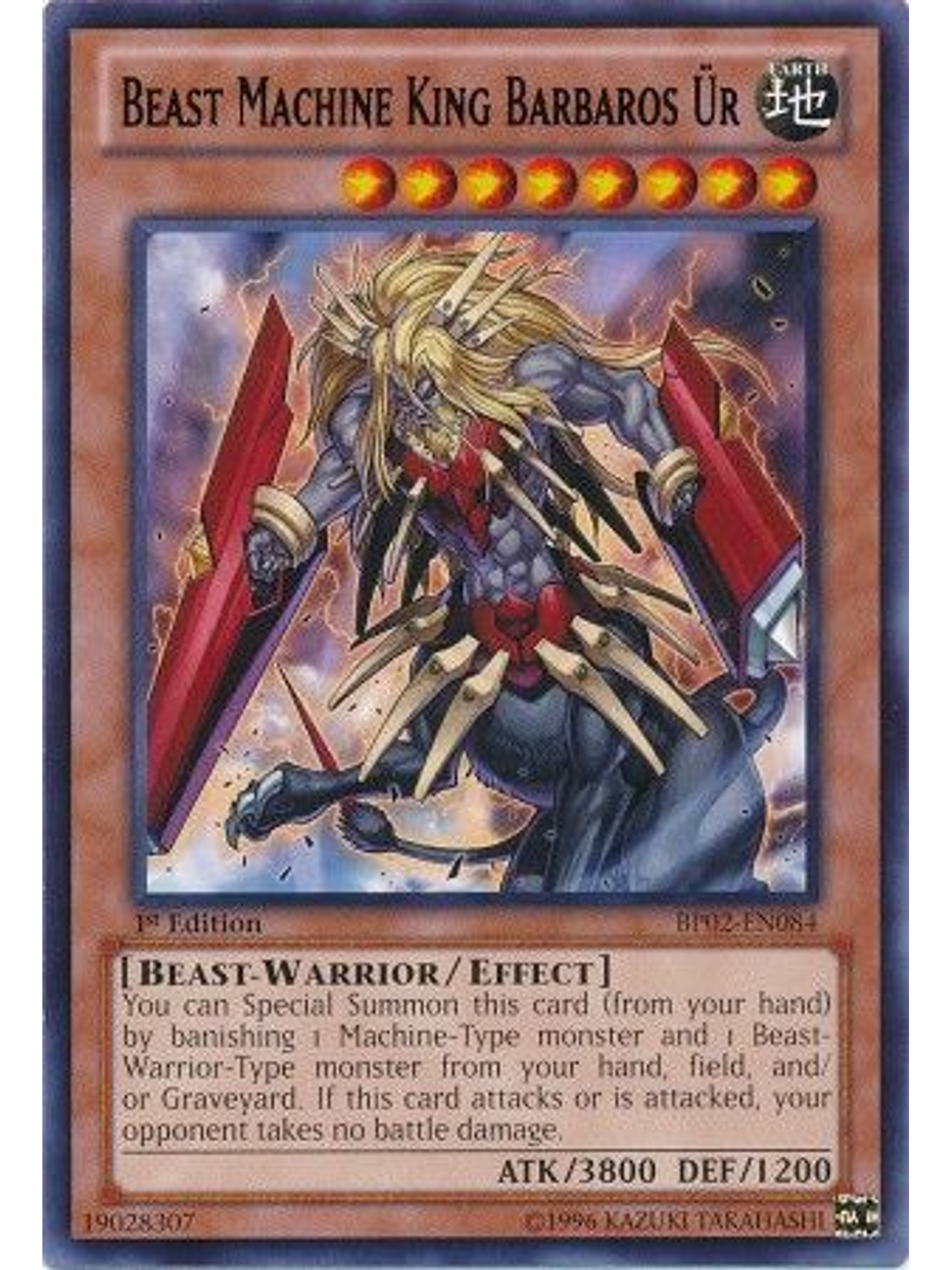Beast Machine King Barbaros Ur - BP02-EN084 - Rare 1st Edition 1