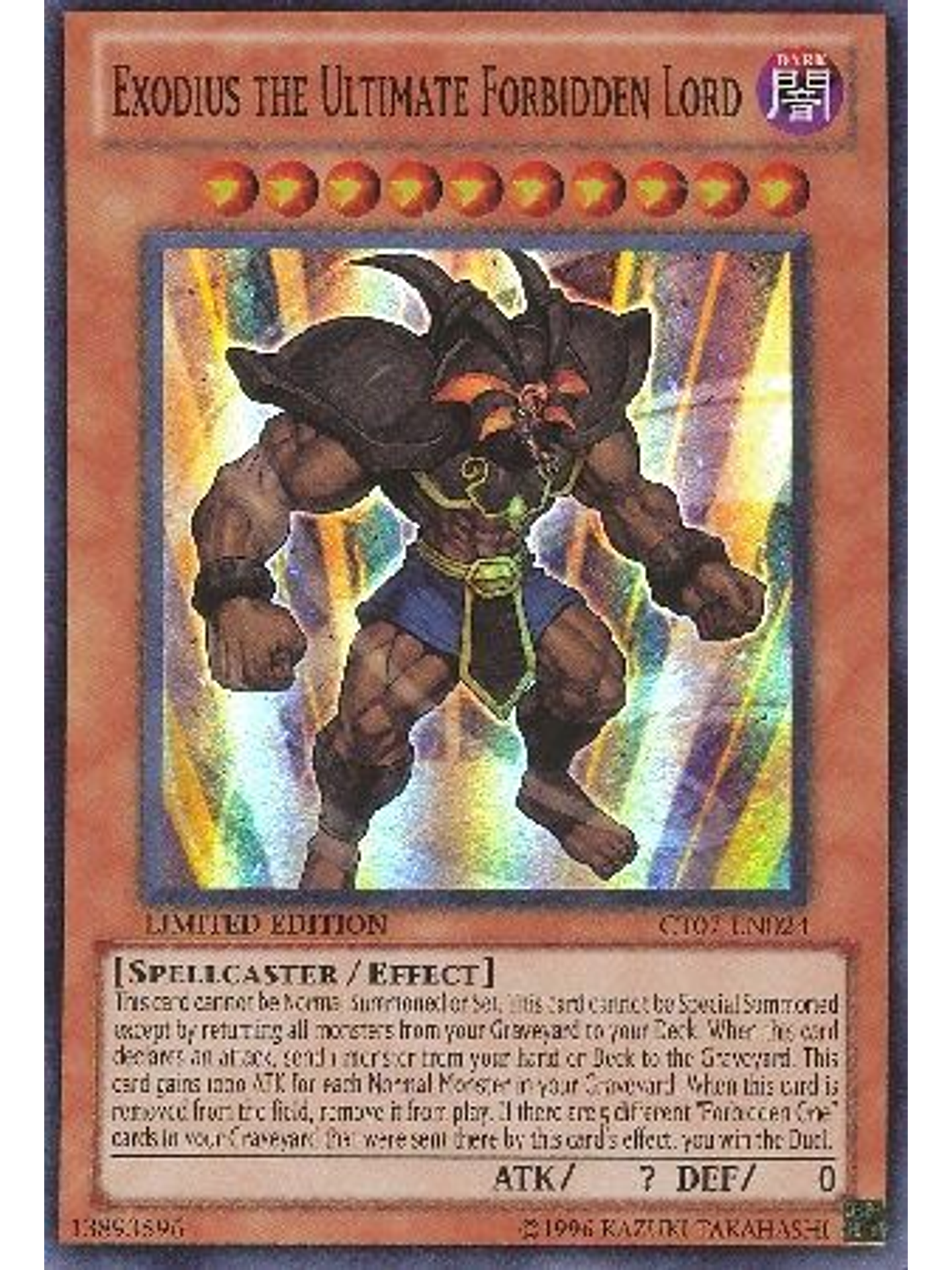 Exodius the Ultimate Forbidden Lord - CT07-EN024 - Super Rare 1