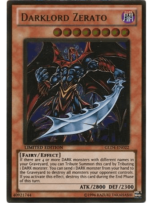 Darklord Zerato - GLD4-EN022 - Gold Rare