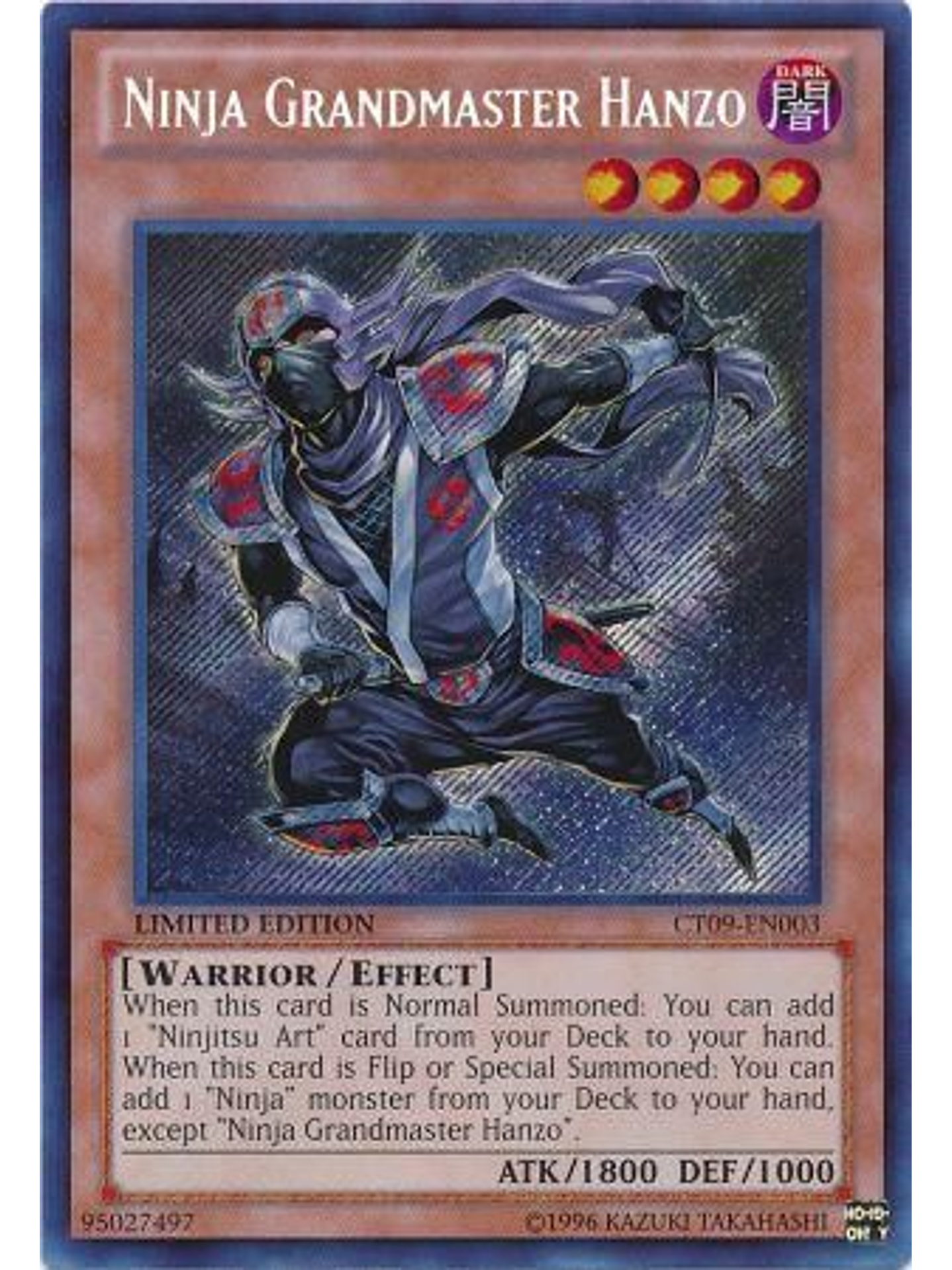 Ninja Grandmaster Hanzo - CT09-EN003 - Secret Rare 1