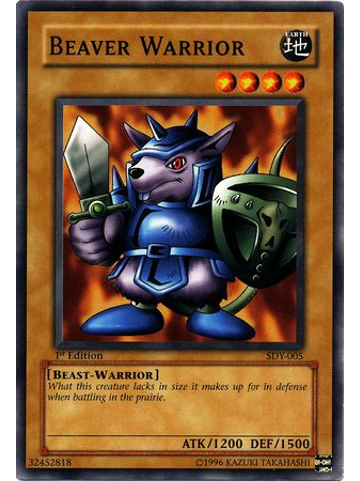 Beaver Warrior - SDY-005 - Common 1st Edition 1