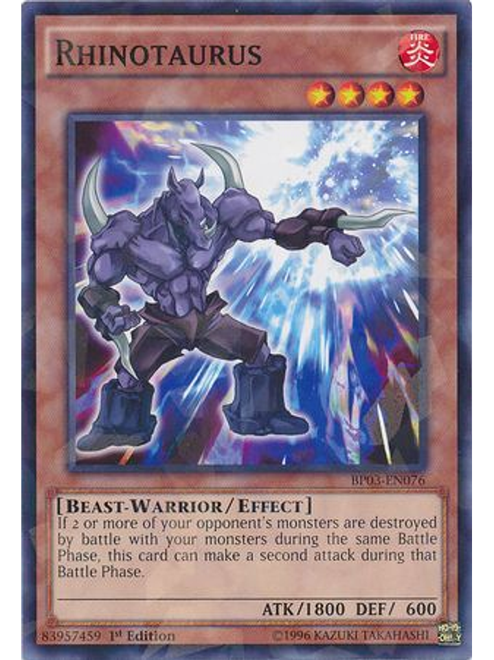 Rhinotaurus - BP03-EN076 - Shatterfoil Rare 1st Edition 1