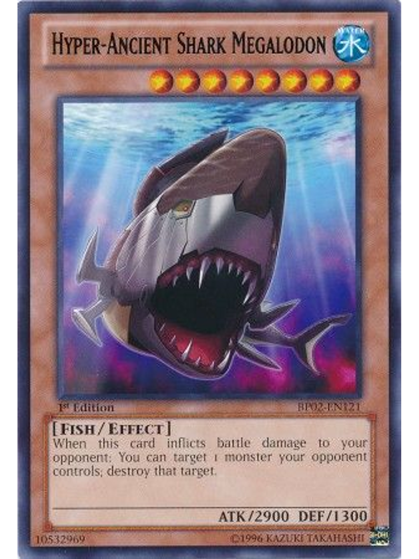Hyper-Ancient Shark Megalodon - BP02-EN121 - Rare 1st Edition 1