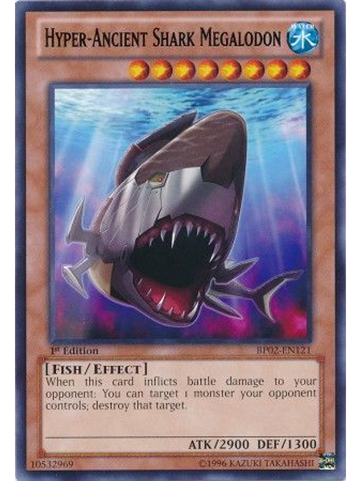 Hyper-Ancient Shark Megalodon - BP02-EN121 - Rare 1st Edition 1