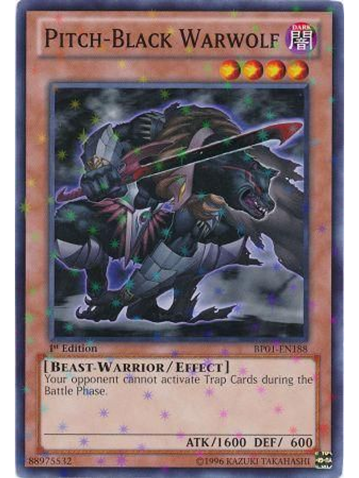 Pitch-Black Warwolf - BP01-EN188 - Starfoil Rare 1st Edition 1