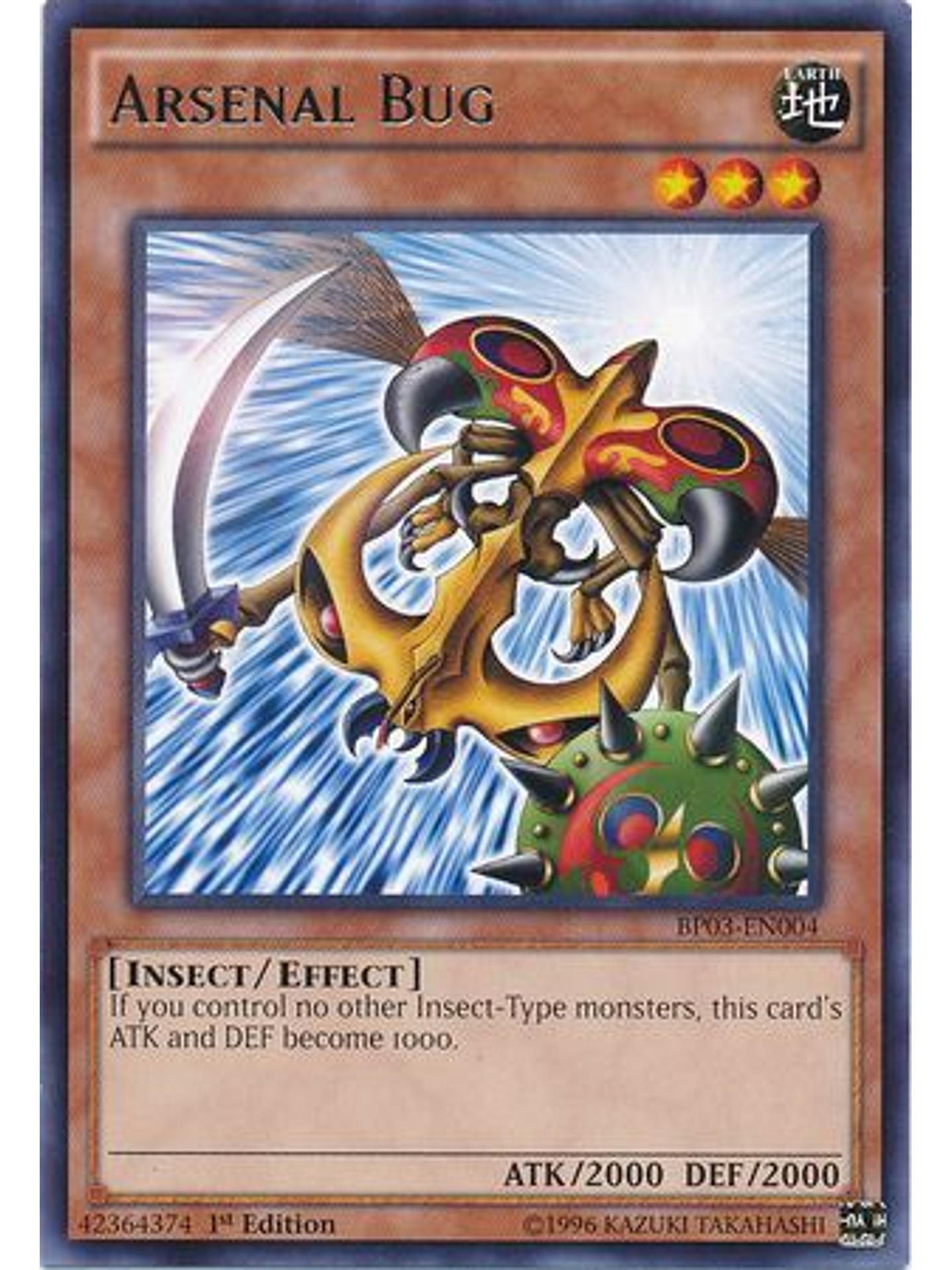 Arsenal Bug - BP03-EN004 - Rare 1st Edition 1